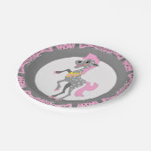 Western Party Polka Dot Cartoon Pferd Pappteller (Schrägansicht)