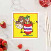 Western Party Rodeo Clown in Barrel und Bull Serviette (Beispiel)