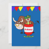 Western Party Rodeo Clown mit Bull personalize Einladung (Vorderseite)