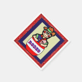 Western Party Rodeo Clown und Fass Serviette (Ecke)