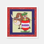 Western Party Rodeo Clownfass und Bulle Serviette (Vorderseite)