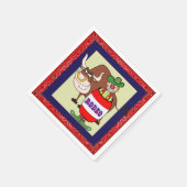 Western Party Rodeo Clownfass und Bulle Serviette (Ecke)