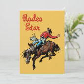 Western Party Rodeo Cowboy Bronc Rider Einladung (Stehend Vorderseite)