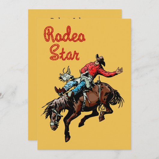 Western Party Rodeo Cowboy Bronc Rider Einladung (Vorne/Hinten)