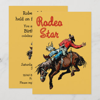 Western Party Rodeo Cowboy Bronc Rider Einladung