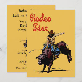 Western Party Rodeo Cowboy Bull Rider Einladung