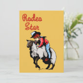 Western Party Rodeo Cowboy Mutton Buster Einladung (Stehend Vorderseite)