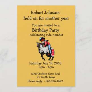 Western Party Rodeo Cowboy Mutton Buster Einladung