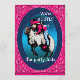 Western Party Rodeo Cowgirl Mutton Bustin' Einladung