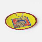 Western-Party-Stier-Reiter-Teller Pappteller (Schrägansicht)