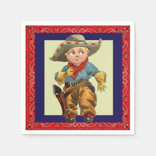 Western-Party Vintage-Cowboy-Kind Roter Halstuch 2 Serviette