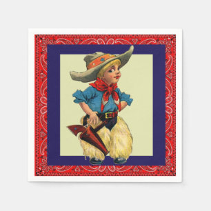 Western-Party Vintage-Cowboy-Kind Roter Halstuch Serviette