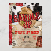 Western Party, Western Einladung für Cowboy Party (Vorne/Hinten)