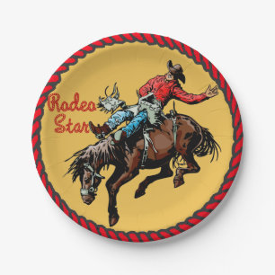 Western-Partybronc-Reitpapier-Teller Pappteller