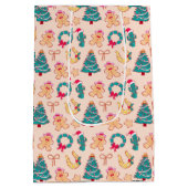 Western Pastel Cowboy Christmas Gift Mittlere Geschenktüte (Rückseite)