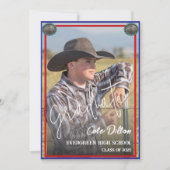 Western Patriotic Foto Abschluss Einladung (Vorderseite)