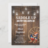 Western Patriotic Geburtstag Land Red White Blue Einladung (Vorderseite)