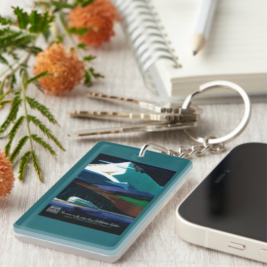 Western-pazifischer Kalifornienzephyr-Vintages Schlüsselanhänger (Vorderseite rechts)