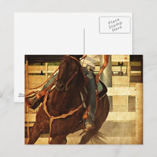 Western-Pferd drehen Postkarte (Vorne/Hinten)
