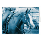 Western Pferd in Blautönen (Vorderseite (Horizontal))