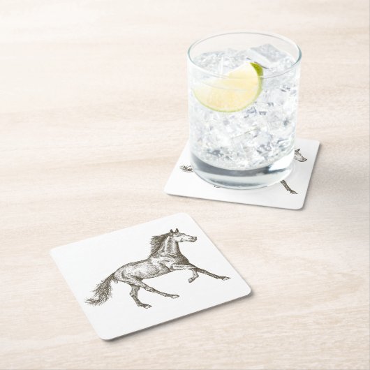 Western Pferd Land Hochzeit Rustikal Rechteckiger Pappuntersetzer (Vor Ort)