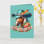 Western-Pferd Muttertag 1 Benutzerdefiniert Karte (Gelbe Blume)