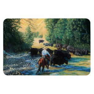 Western-Pferd/Schwarzer Angus-Rinderbestand/Cowboy Magnet
