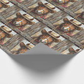 Western Pferd Strohhut Stall Niedlich Geschenkpapier (Ecke)