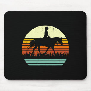 Western Pferd und Reiter Retro Sun Stil Mousepad