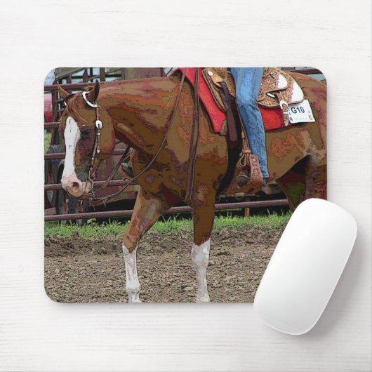 Western Pferde-Cartoon Mousepad (Mit Mouse)
