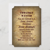 Western Pferde Cowgirls Bridal Dusche Einladung (Rückseite)