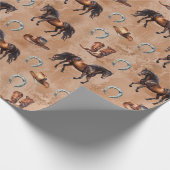 Western Pferde Geschenkpapier (Ecke)
