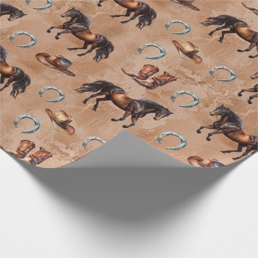 Western Pferde Geschenkpapier (Ecke)