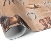 Western Pferde Geschenkpapier (Rolleneckpunkt)