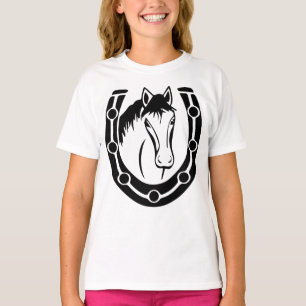 Western-Pferde-Hufeisen-Reiter-Cowgirl-Farm T-Shirt