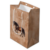 Western Pferde Mittlere Geschenktüte (Vorderseite Schrägansicht)