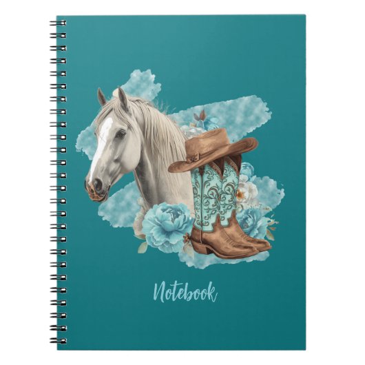 Western Pferde-Spiral-Notizbuch Notizblock (Vorderseite)
