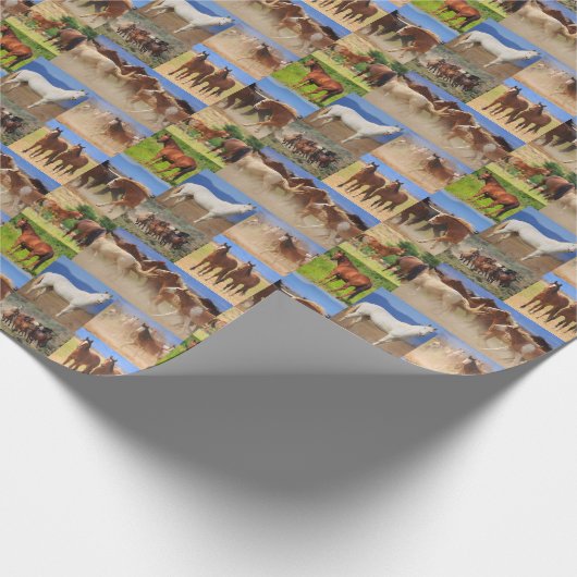 Western Pferdekollage Geschenkpapier (Ecke)