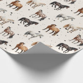 Western-Pferdewackelpapier Geschenkpapier (Ecke)