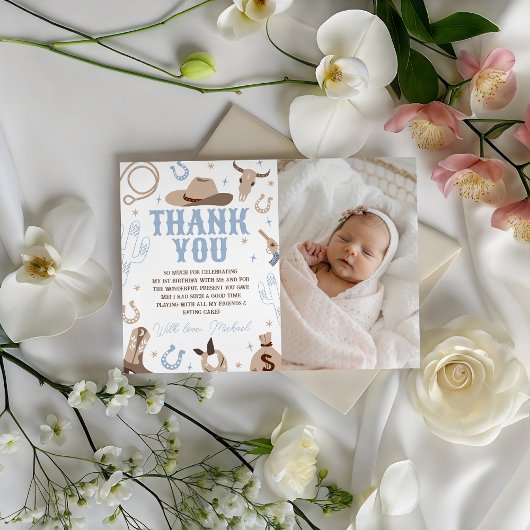 Western Photo Thank You Card Einladung