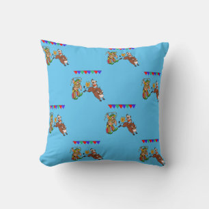 Western Pillow Rodeo Clown und Bull Rider Cartoon Kissen