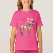 Western Pink Balloons Pferd T-Shirt (Vorderseite)