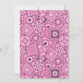 Western Pink Bandanna Baby Dusche Einladung (Rückseite)