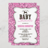 Western Pink Bandanna Baby Dusche Einladung (Vorne/Hinten)