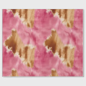 Western Pink Brown Cream Cowgirl Cowhide Geschenkpapier (Flach)
