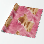 Western Pink Brown Cream Cowgirl Cowhide Geschenkpapier (Ungerollt)