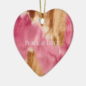 Western Pink Brown Cream Cowgirl Cowhide Keramik Ornament (Links)