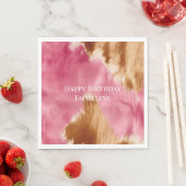 Western Pink Brown Cream Cowgirl Cowhide Serviette (Beispiel)