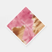 Western Pink Brown Cream Cowgirl Cowhide Serviette (Ecke)