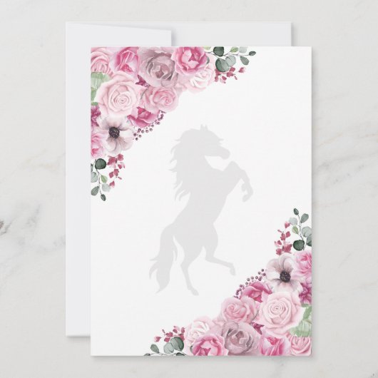 Western Pink Charro Save the Date Quinceañera Einladung (Rückseite)